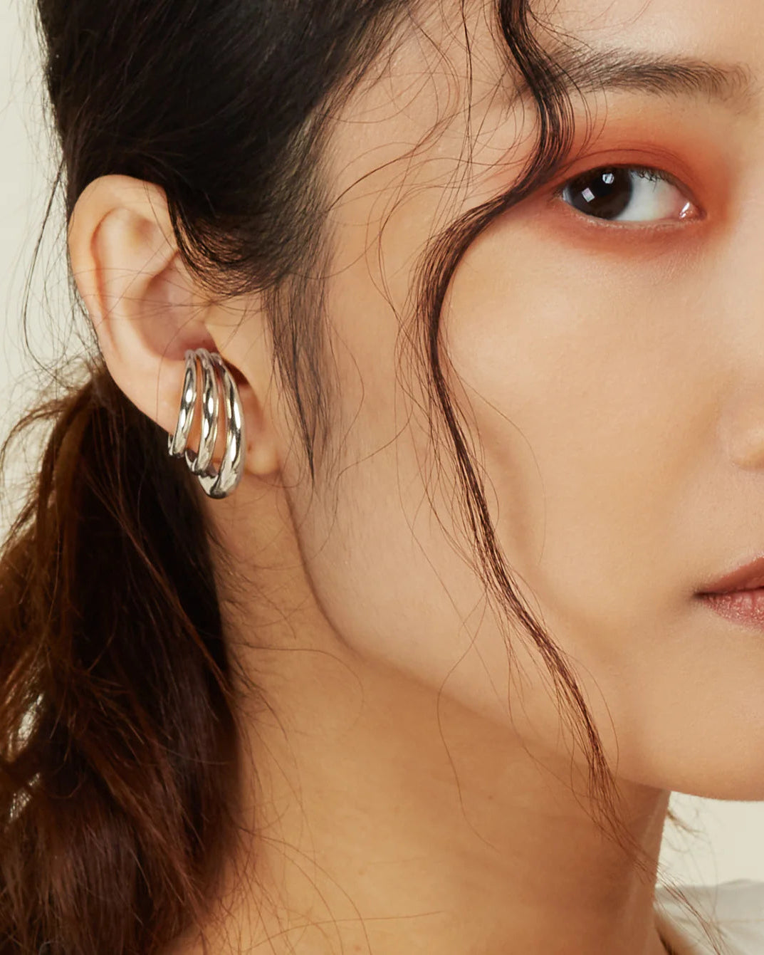 Triple Lair Ear Cuffs in Silver by Lady Grey - At Present Jewelry