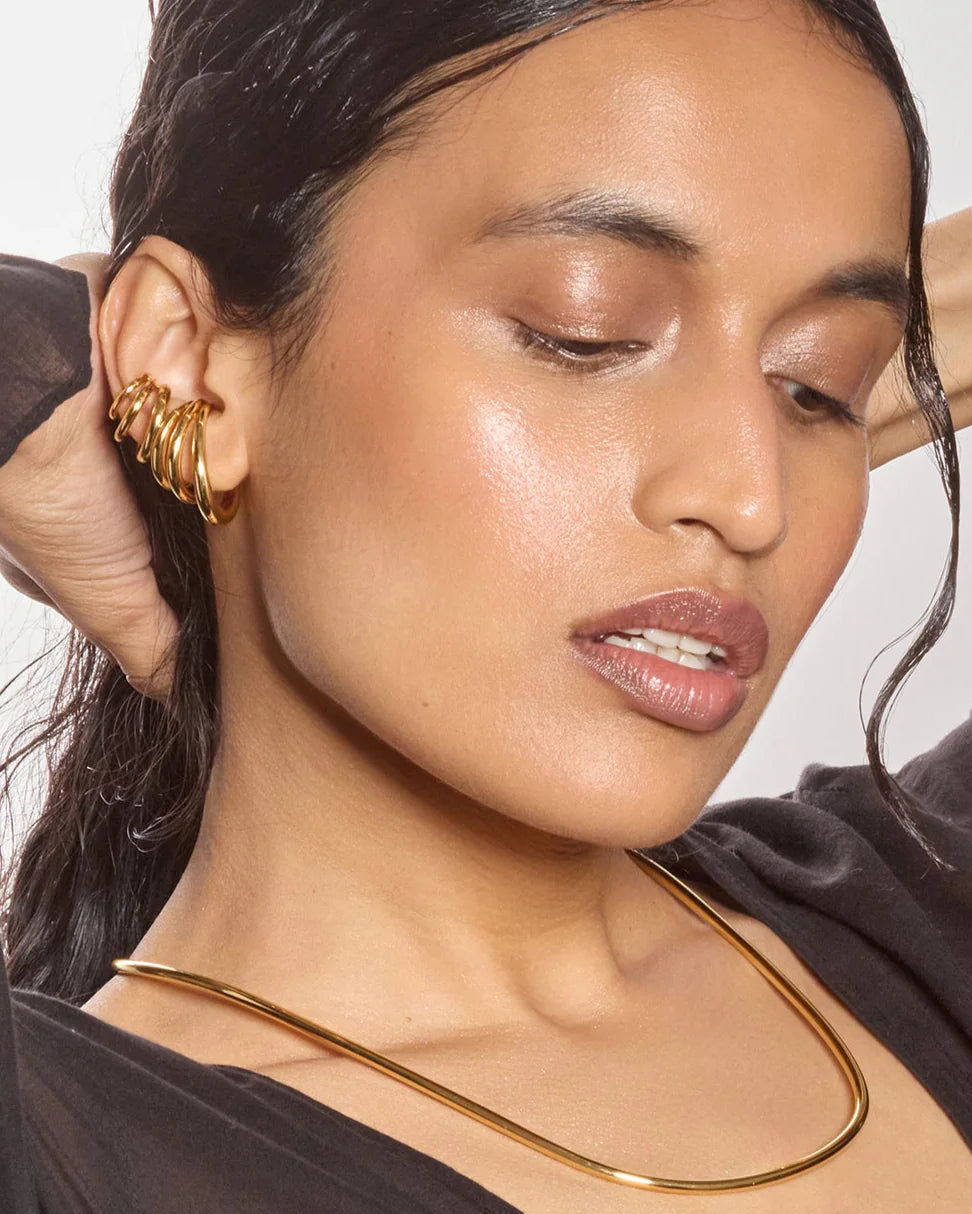 Triple Lair Ear Cuffs in Gold by Lady Grey - At Present Jewelry