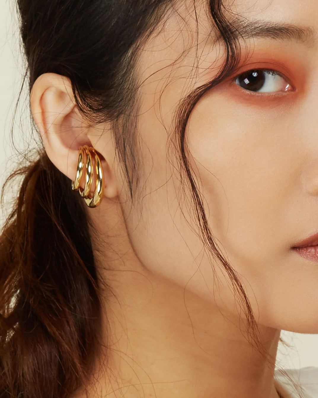 Triple Lair Ear Cuffs in Gold by Lady Grey - At Present Jewelry