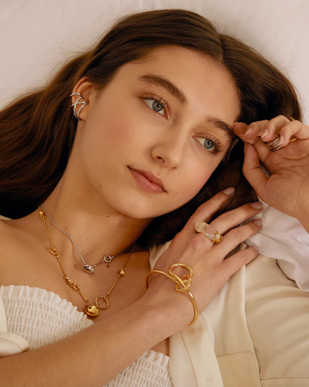 X Ear Cuff in Silver by Lady Grey - At Present Jewelry