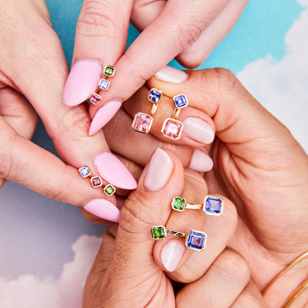 Petite Iris Asscher Studs by Ariel Gordon Jewelry - At Present Jewelry