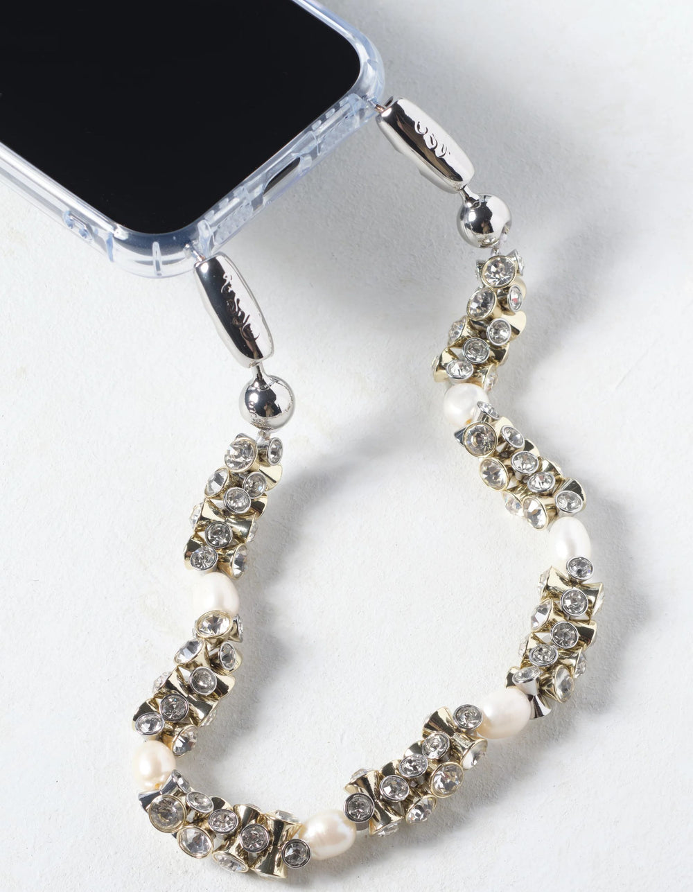 Bezel and Pearl Wristlet
