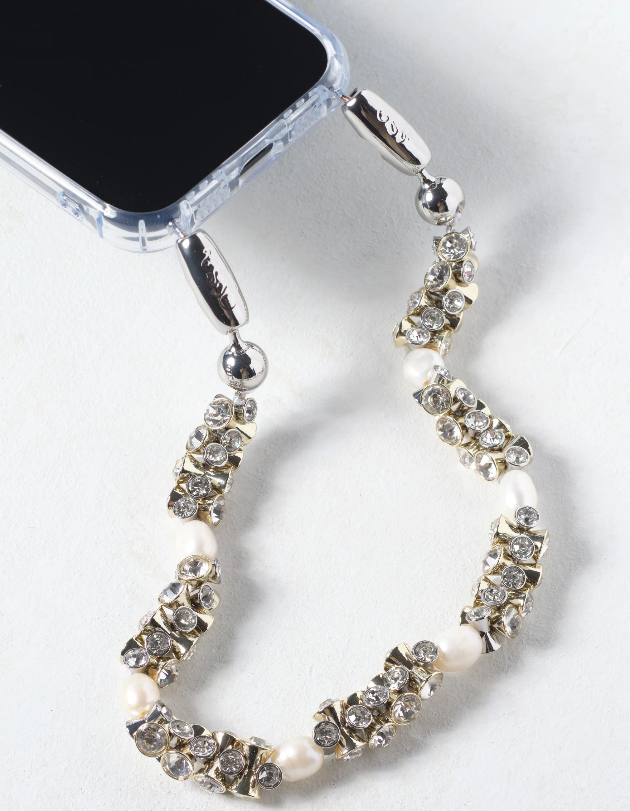 Bezel and Pearl Wristlet