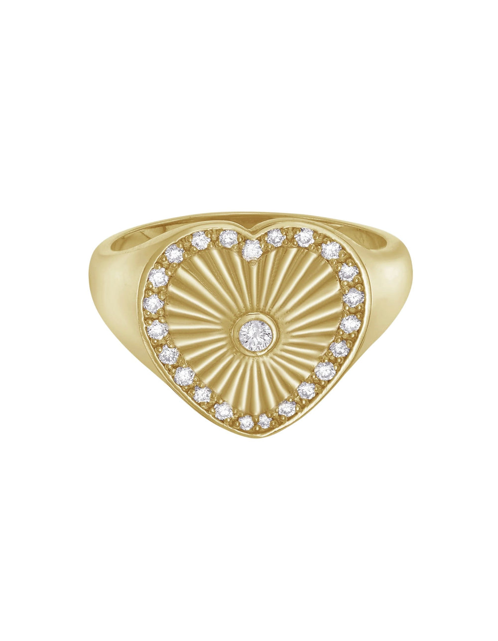 Cassandane Diamond Heart Signet Ring