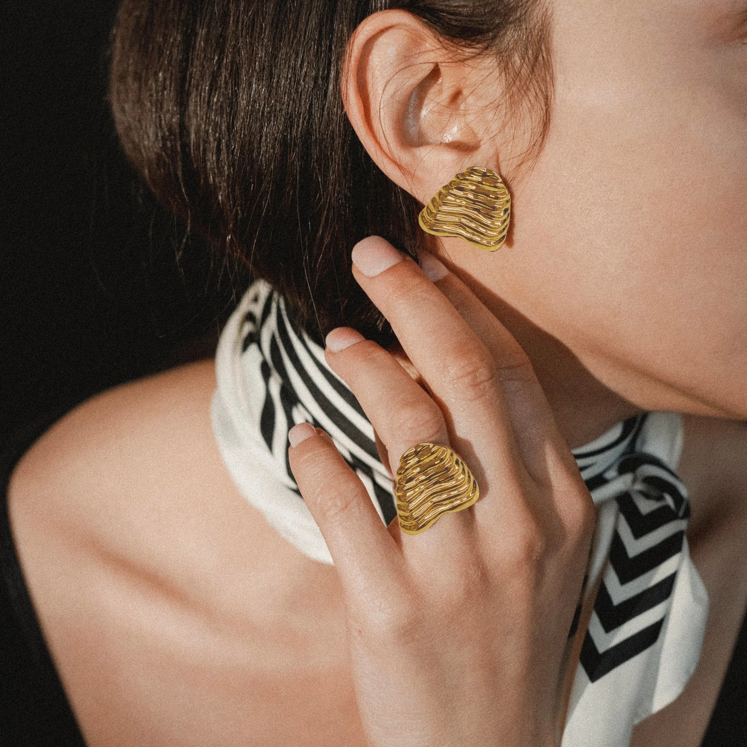 Anita Berisha Fluted Shell Earrings - At Present Jewelry