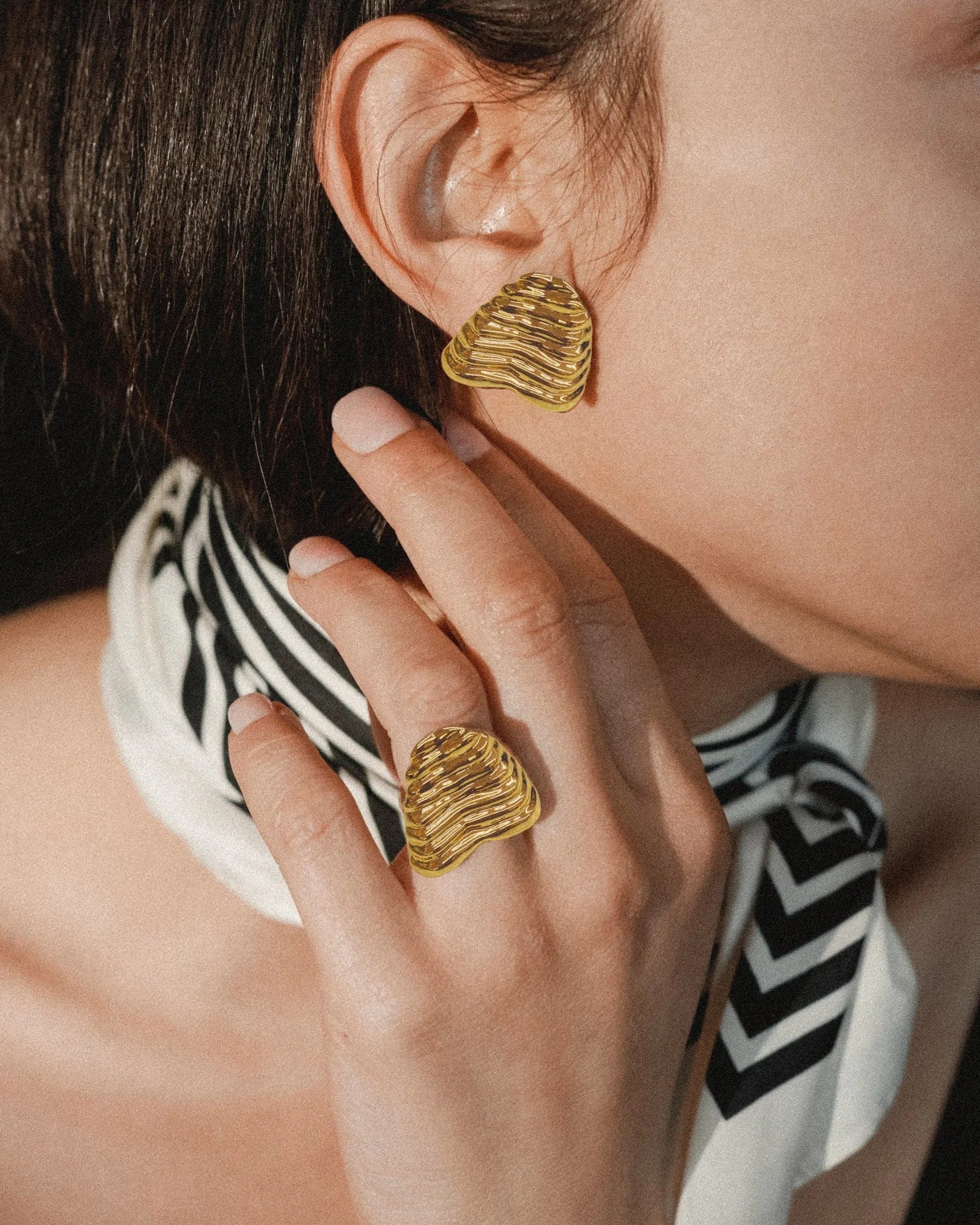 Fluted Shell Earrings by Anita Berisha - At Present Jewelry