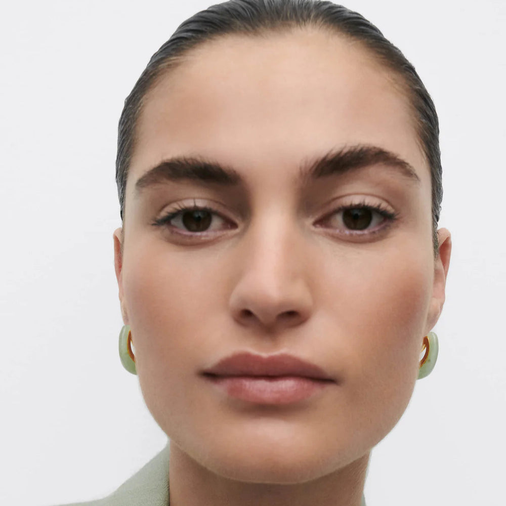 Green Aventurine Brisa Hoops by PDPaola - At Present Jewelry