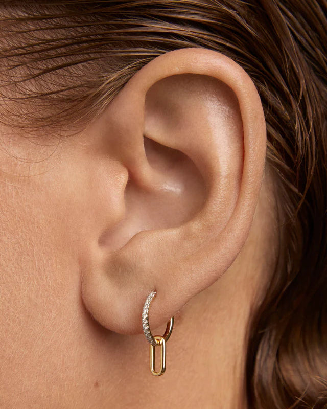 Diamonds and Gold Tay Hoops - At Present Jewelry