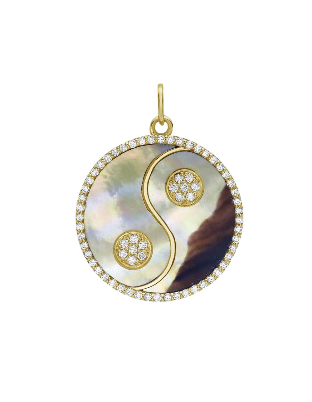 Harmony Brown Mother of Pearl Yin Yang Medallion