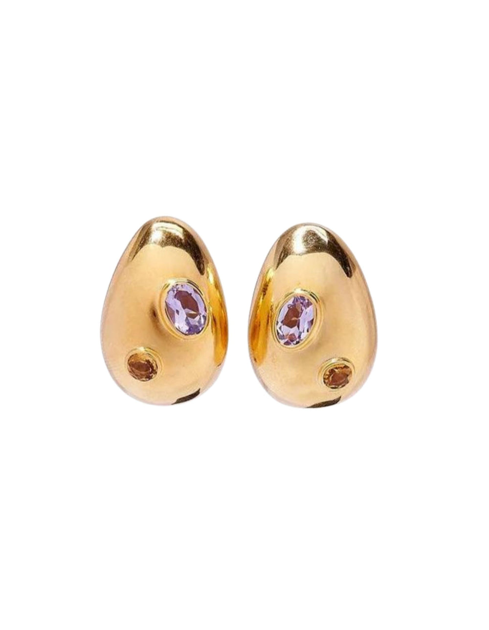 Mini Arp Earrings, Studded Gold