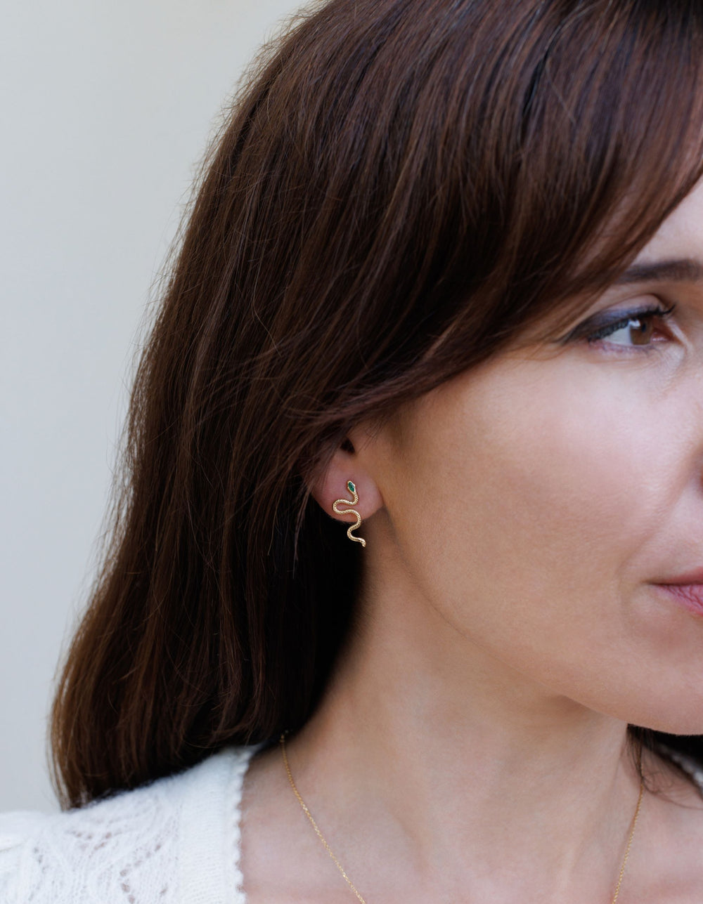 Emerald Serpent Stud