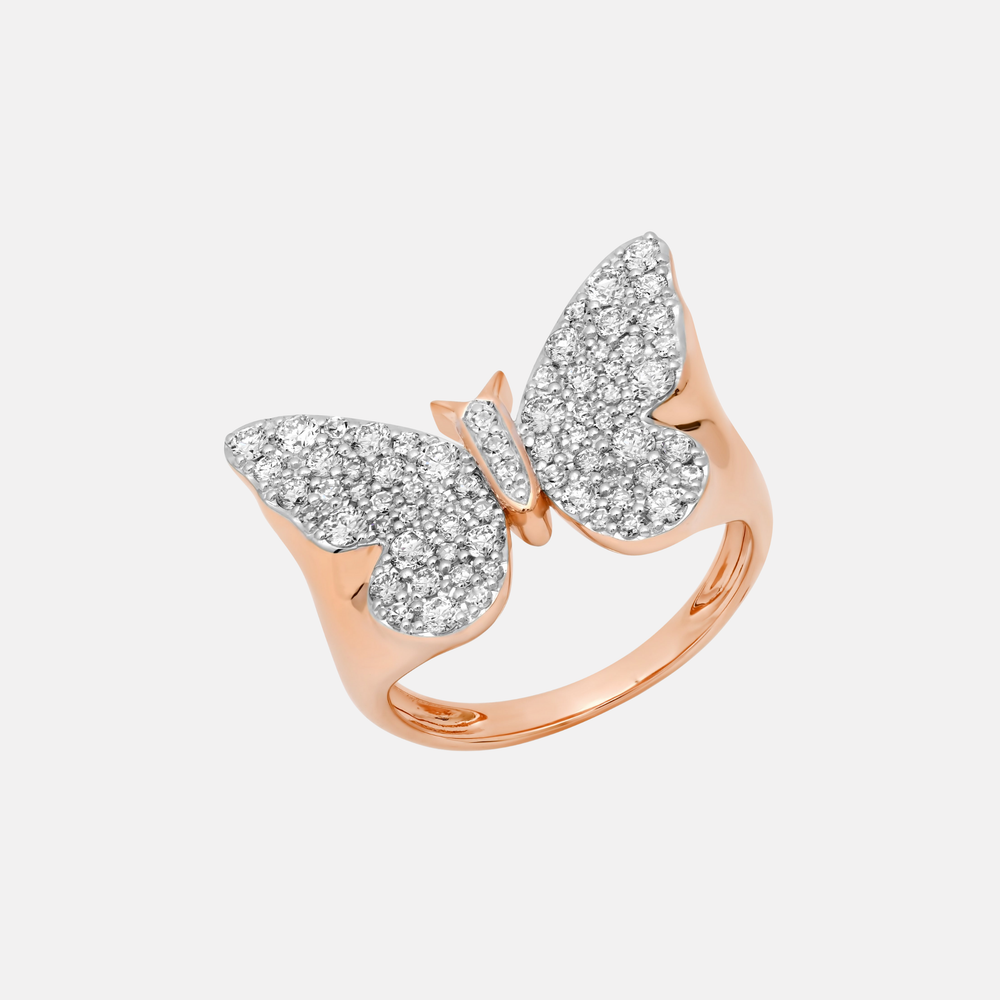 Diamond Butterfly Signet Ring by Eriness - At Present Jewelry