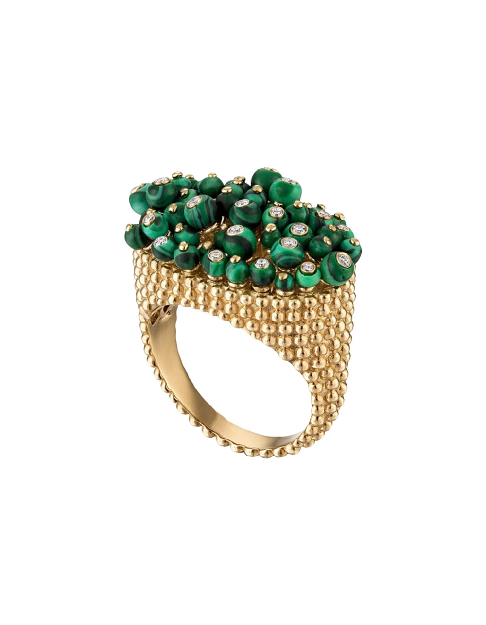 Bubbles Explosion Ring, Malachite