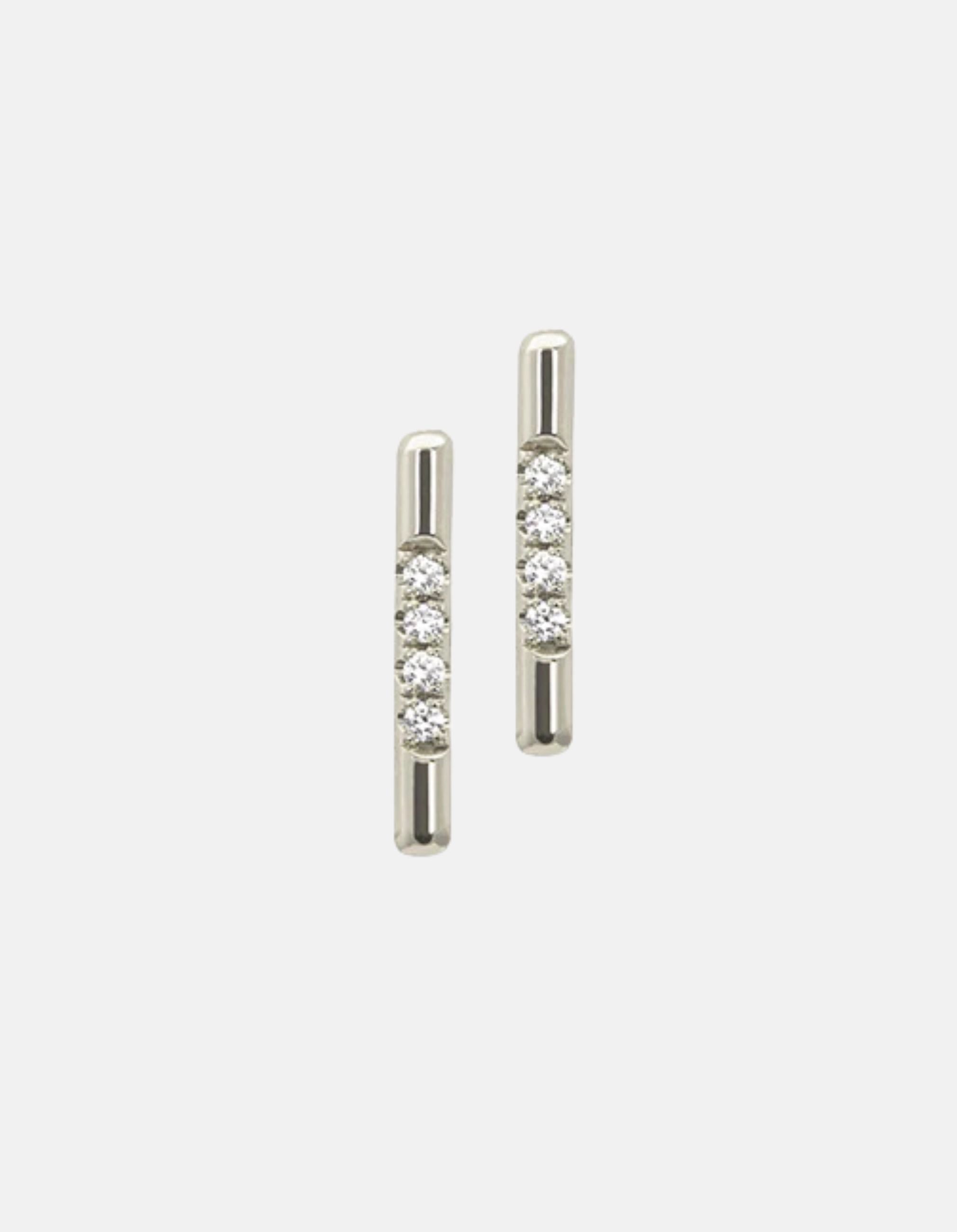 Pavé Linea Stud Earring by White/Space - At Present Jewelry