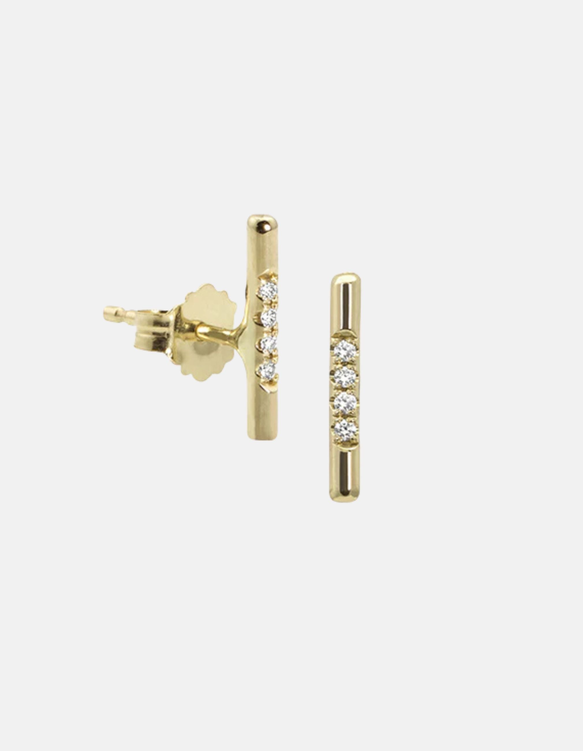 Pavé Linea Stud Earring by White/Space - At Present Jewelry