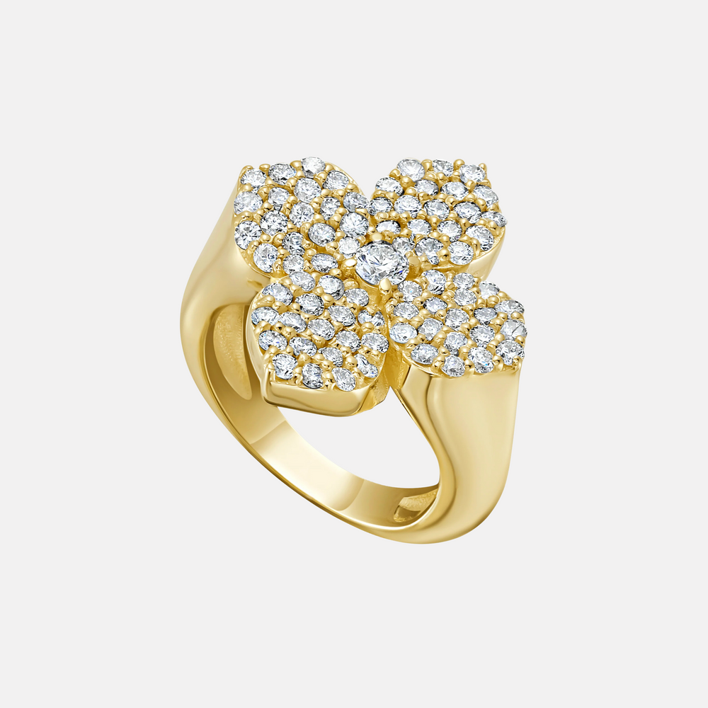 Flora Diamond Signet Statement Ring by Lionheart - At Present Jewelry