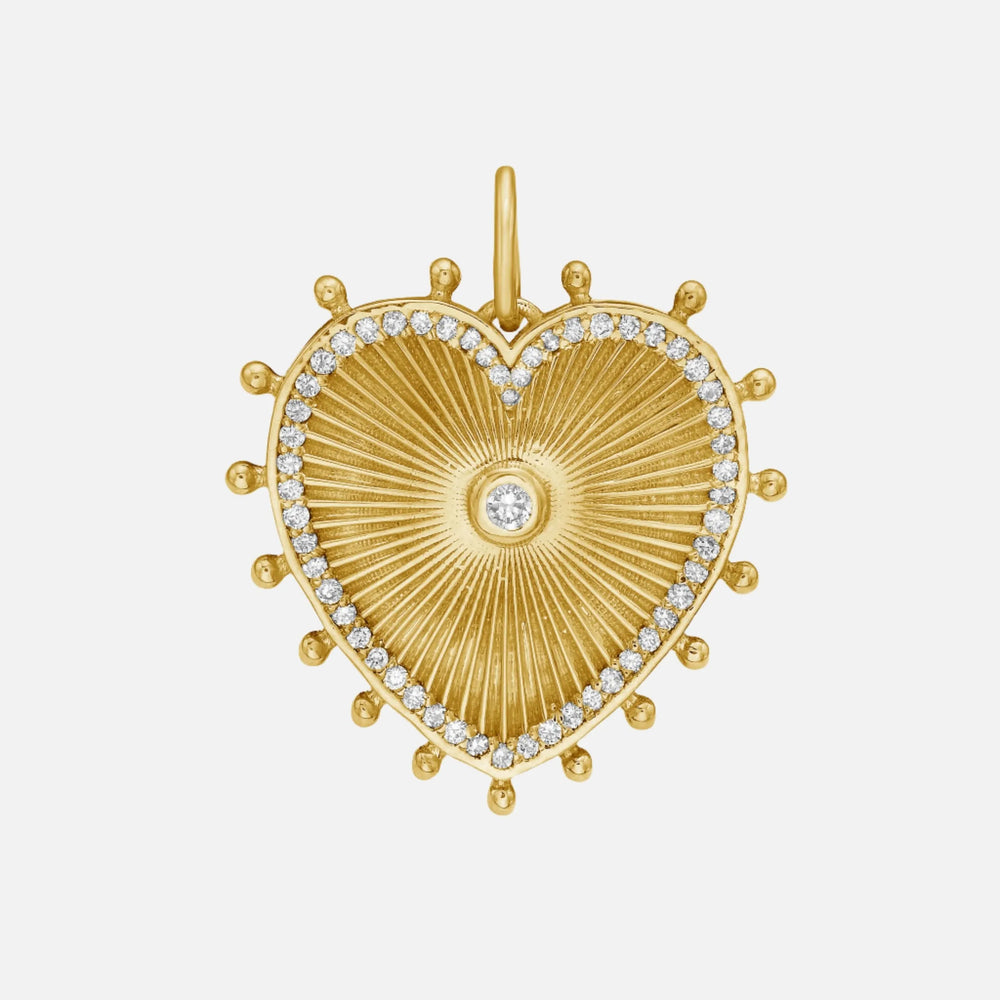 Cassandane Small Diamond Heart Medallion by Lionheart - At Present Jewelry