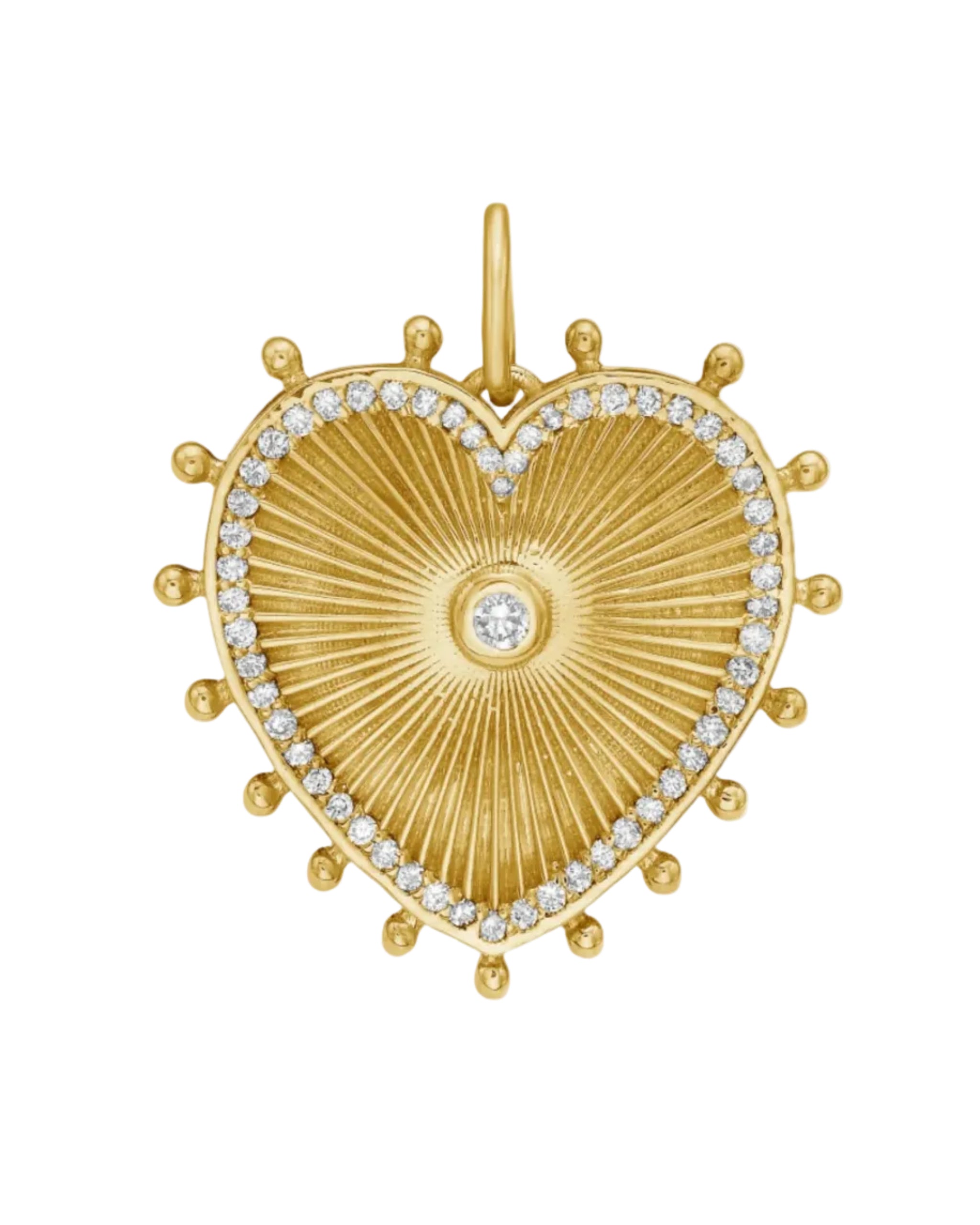 Cassandane Small Diamond Heart Medallion by Lionheart - At Present Jewelry