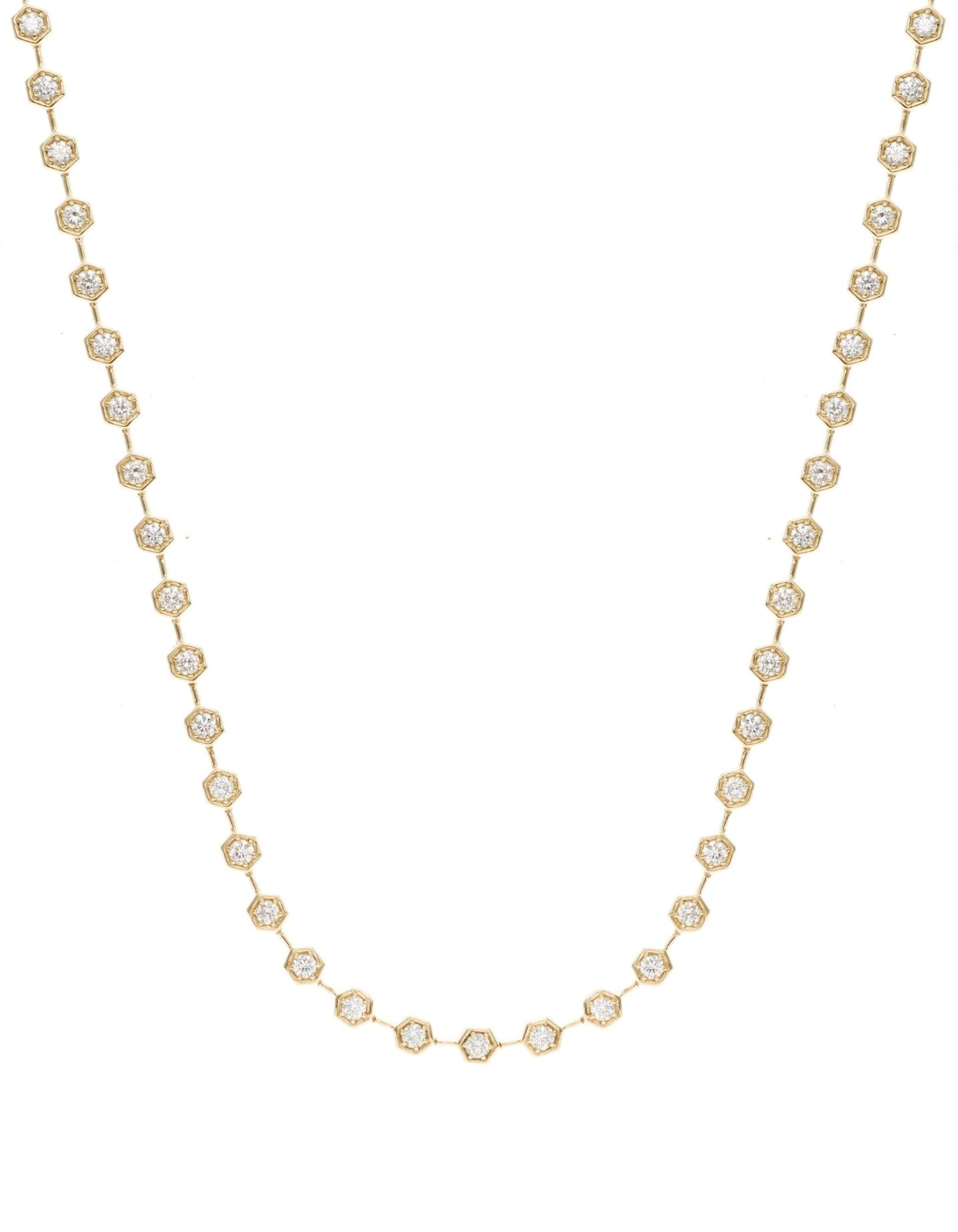 Diamond Hex Tennis Necklace