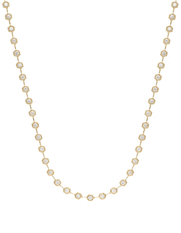 Diamond Hex Tennis Necklace