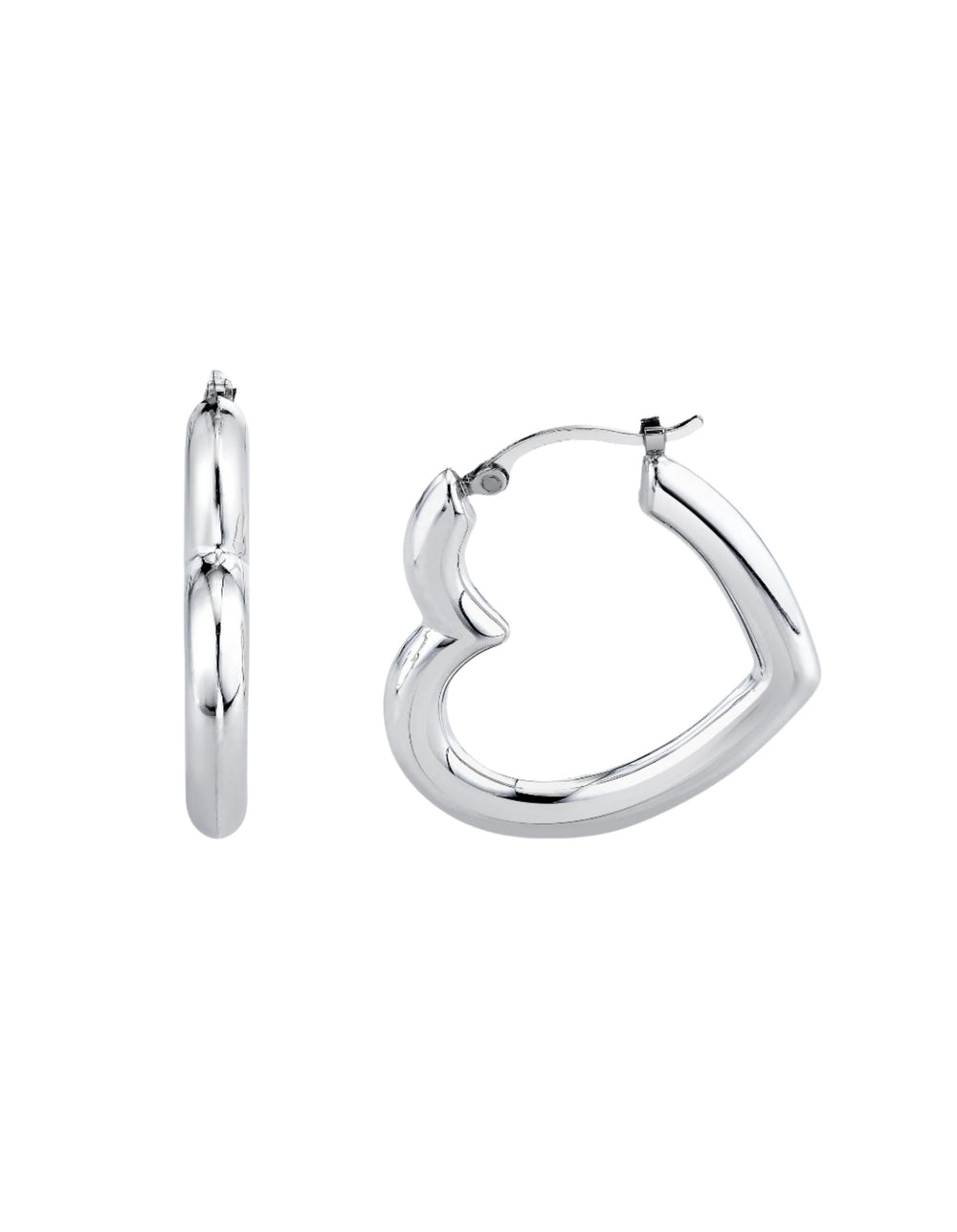 Sterling Silver Heart Helium Hoops