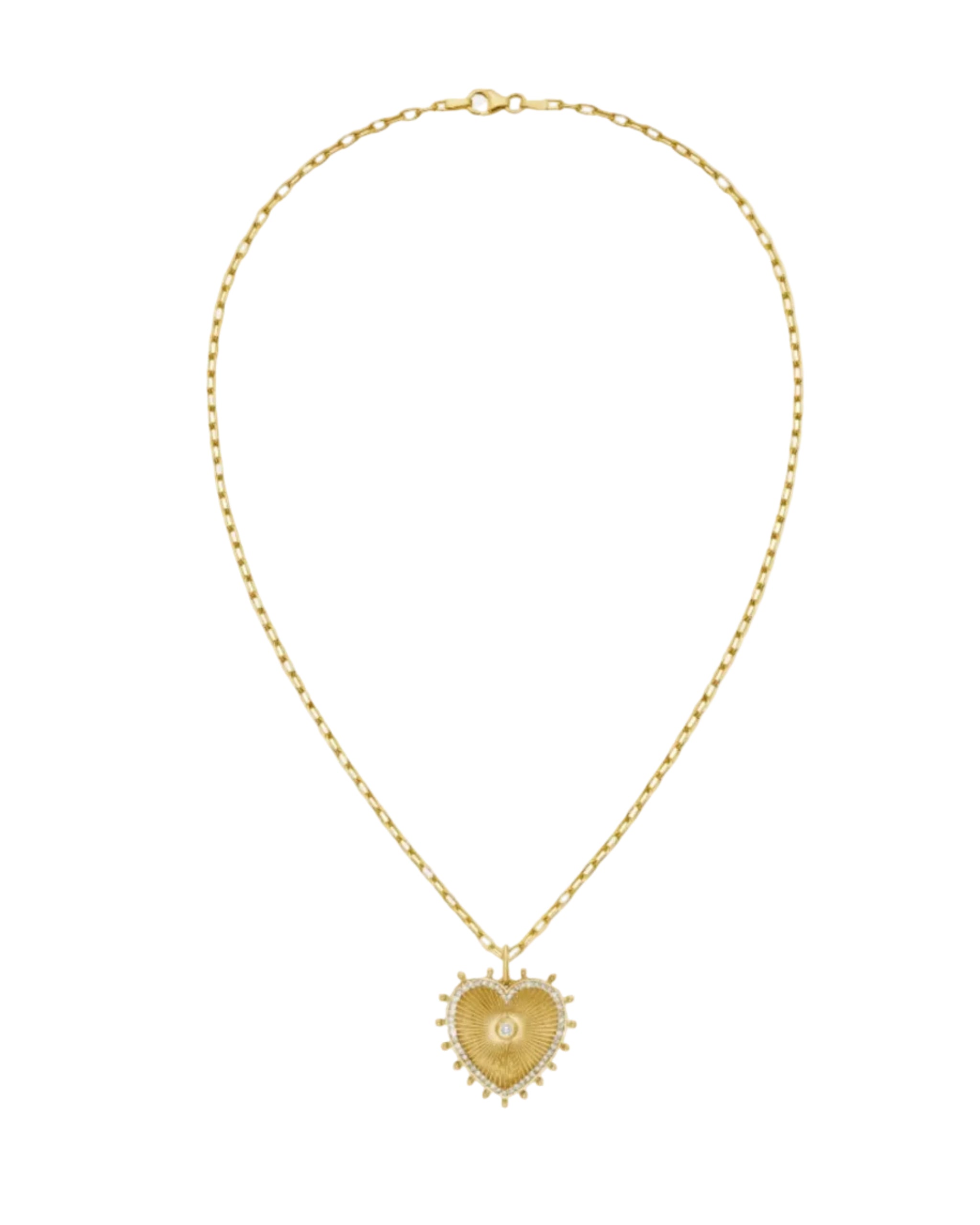 Cassandane Small Diamond Heart Medallion by Lionheart - At Present Jewelry