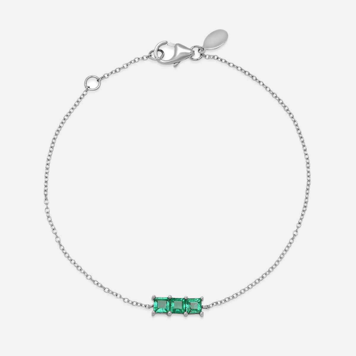 Triple Emerald Princess Cut Bracelet