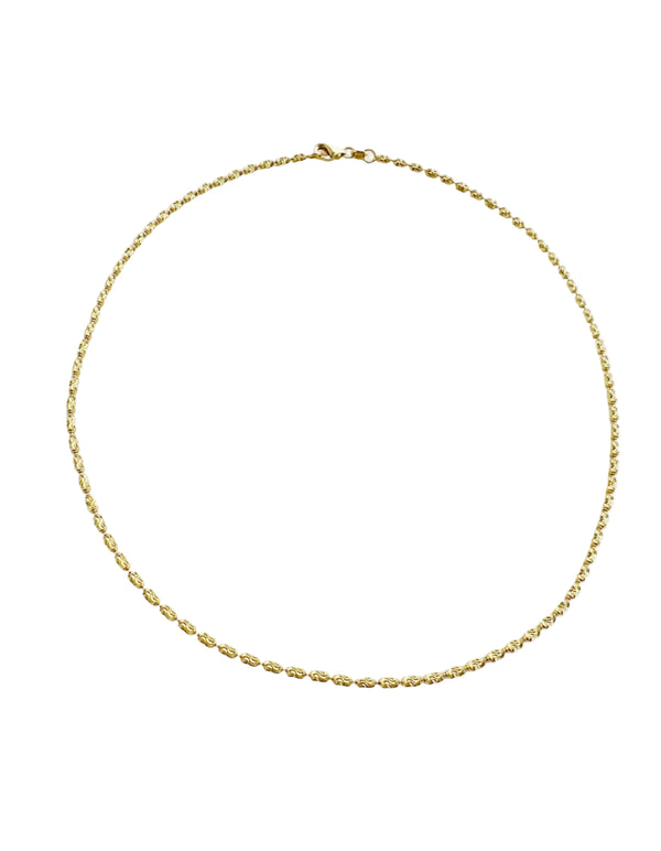 Large Diamond Cut Barrel Chain by Rebecca Pinto - At Present Jewelry