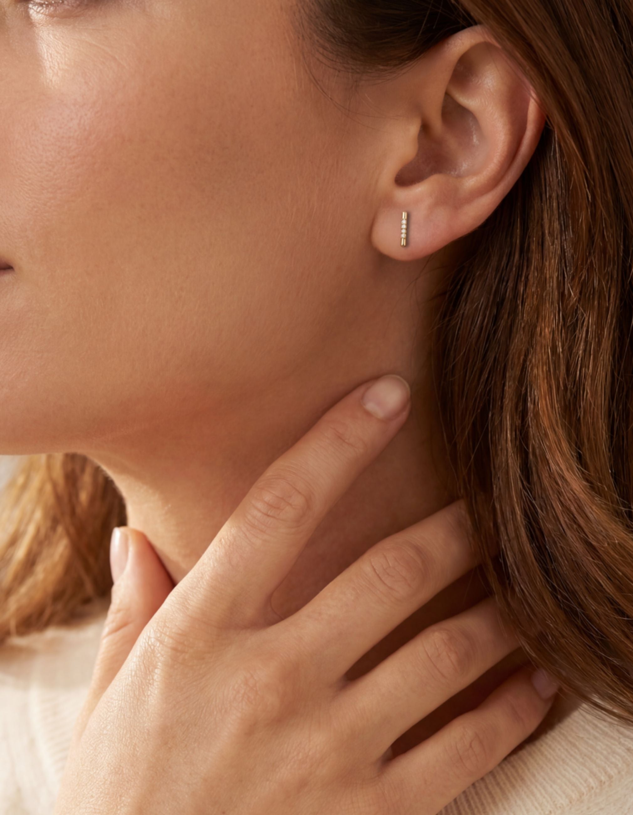 Pavé Linea Stud Earring