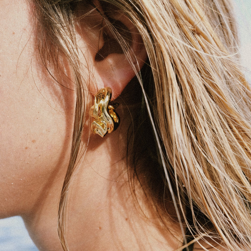 It's Calm After the Storm Earrings, Gold by Anita Berisha - At Present Jewelry