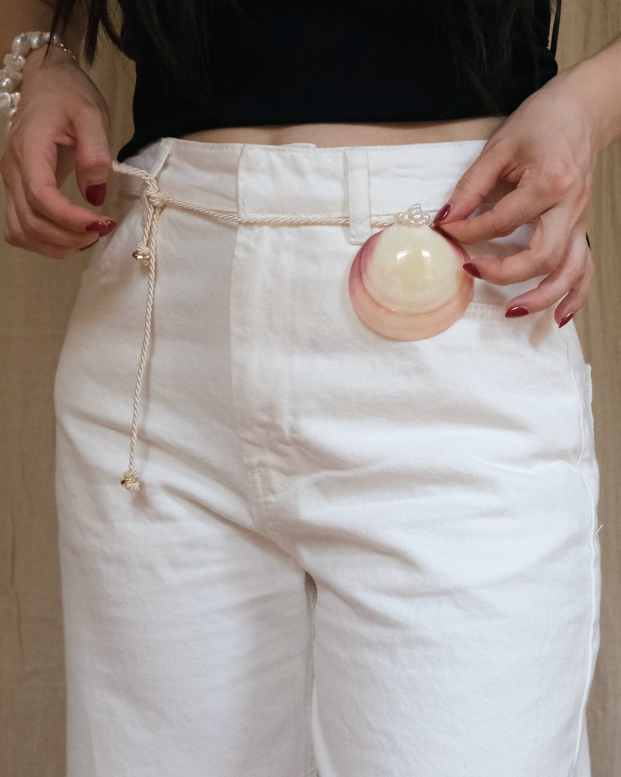 Clam Shell Pendant &amp; Belt by Anita Berisha - At Present Jewelry