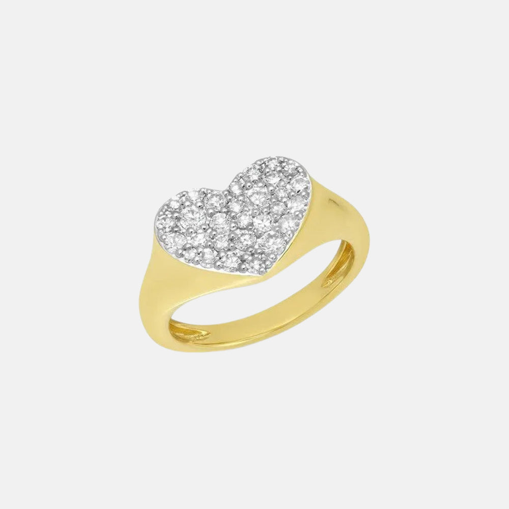 Diamond Smushed Heart Pinky Ring by Eriness - At Present Jewelry