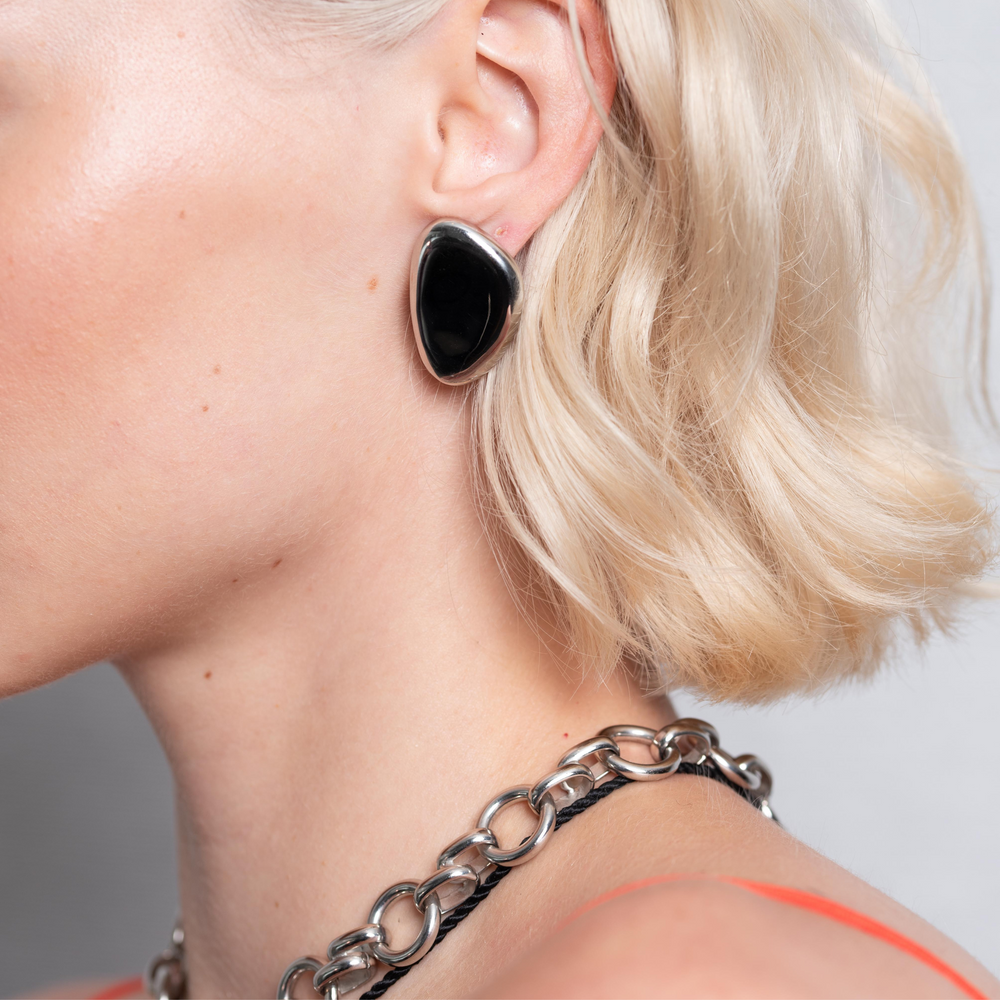 Small Oval Earrings, Silver by Christina Caruso - At Present Jewelry