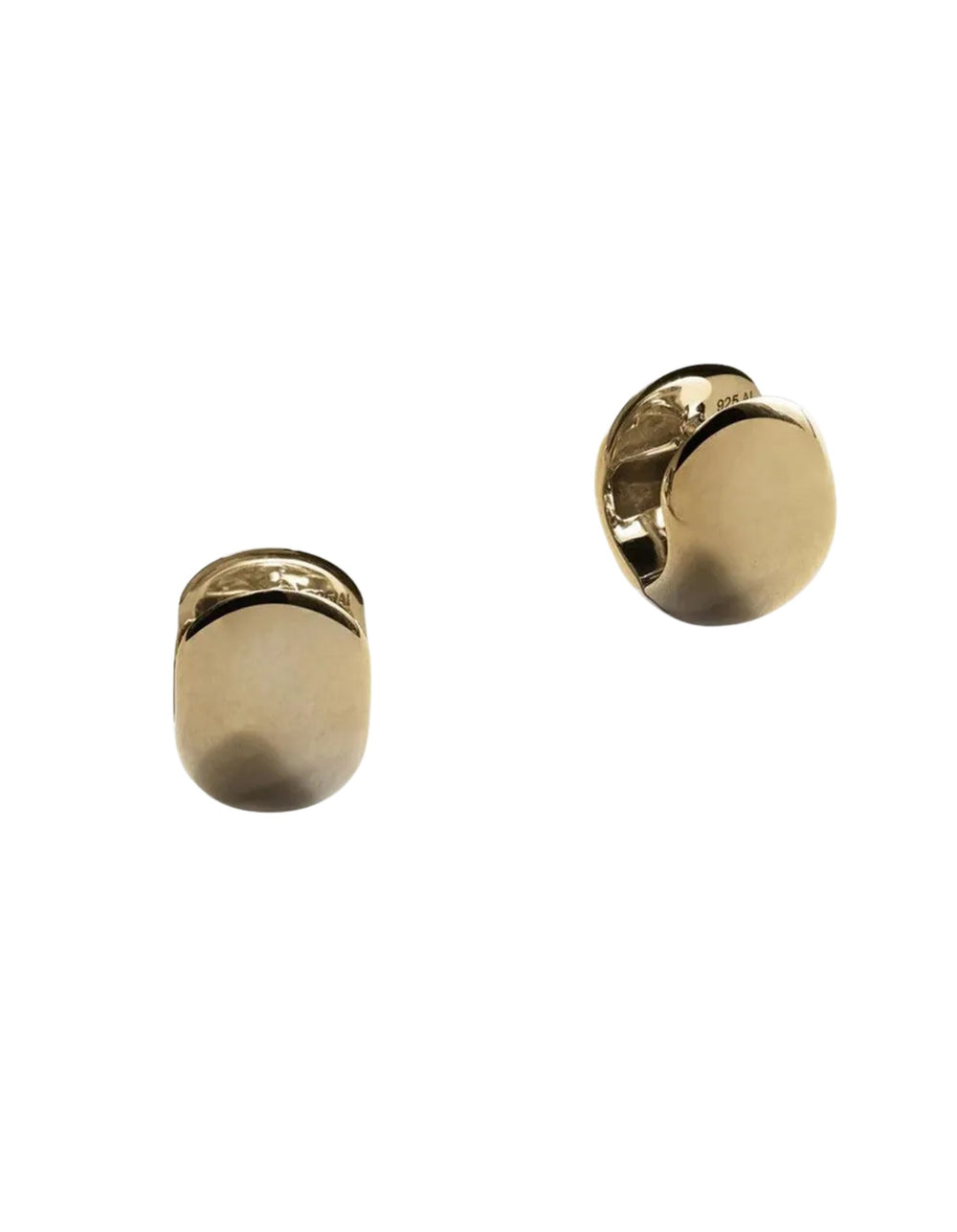 Cigar Band Hoop Earrings, Gold Plated, Small