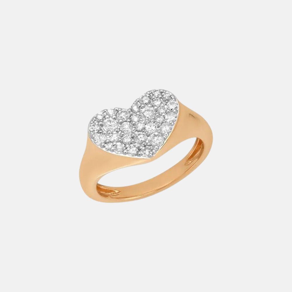 Diamond Smushed Heart Pinky Ring by Eriness - At Present Jewelry