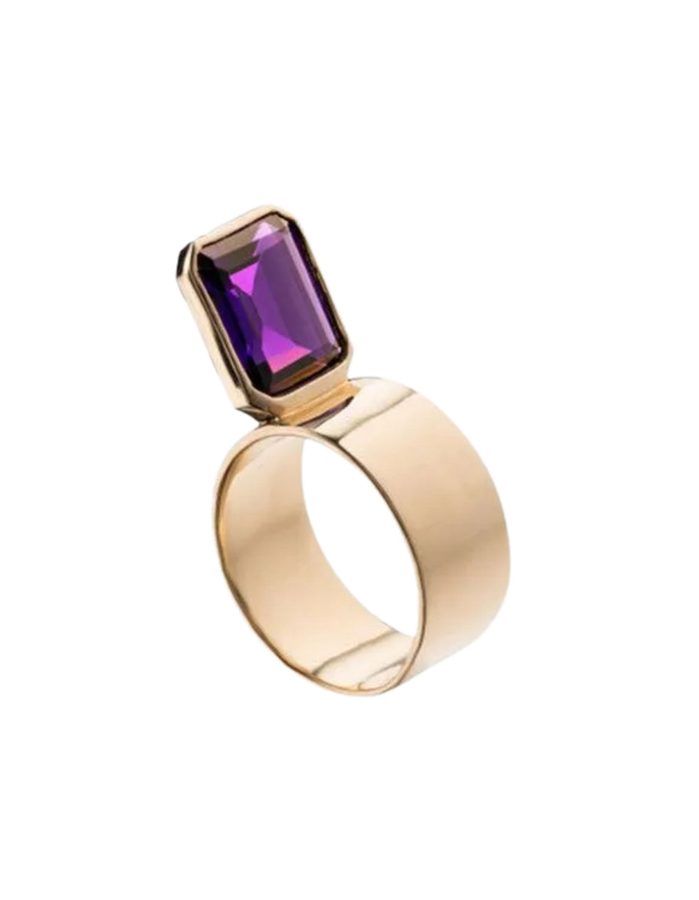 Perched Setting Ring with Octagon African Amethyst