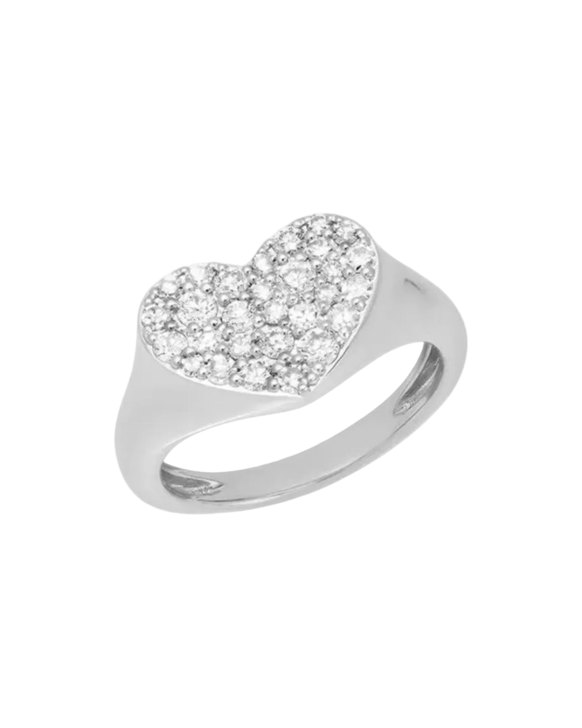 Diamond Smushed Heart Pinky Ring by Eriness - At Present Jewelry