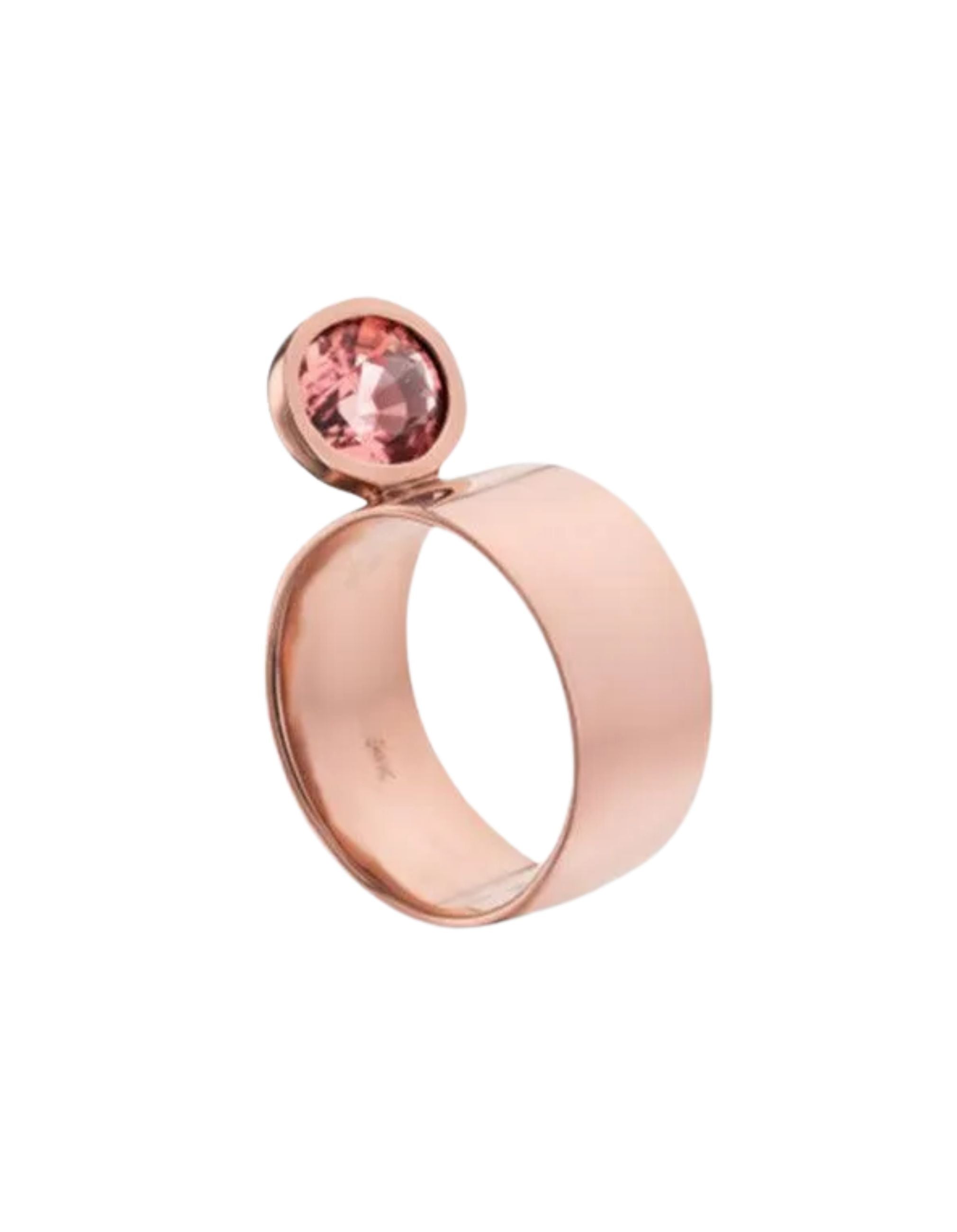 Perched Setting Ring with Oval Pink Tourmaline