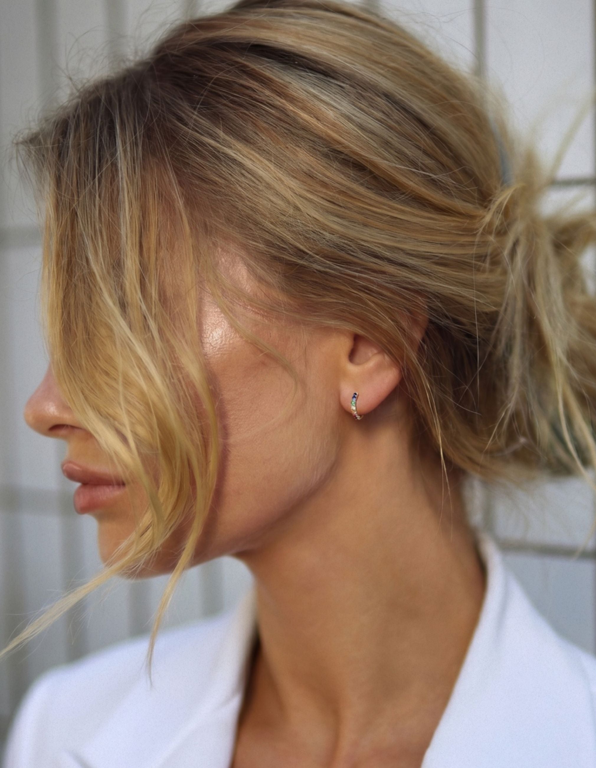 Rainbow Huggie Earring