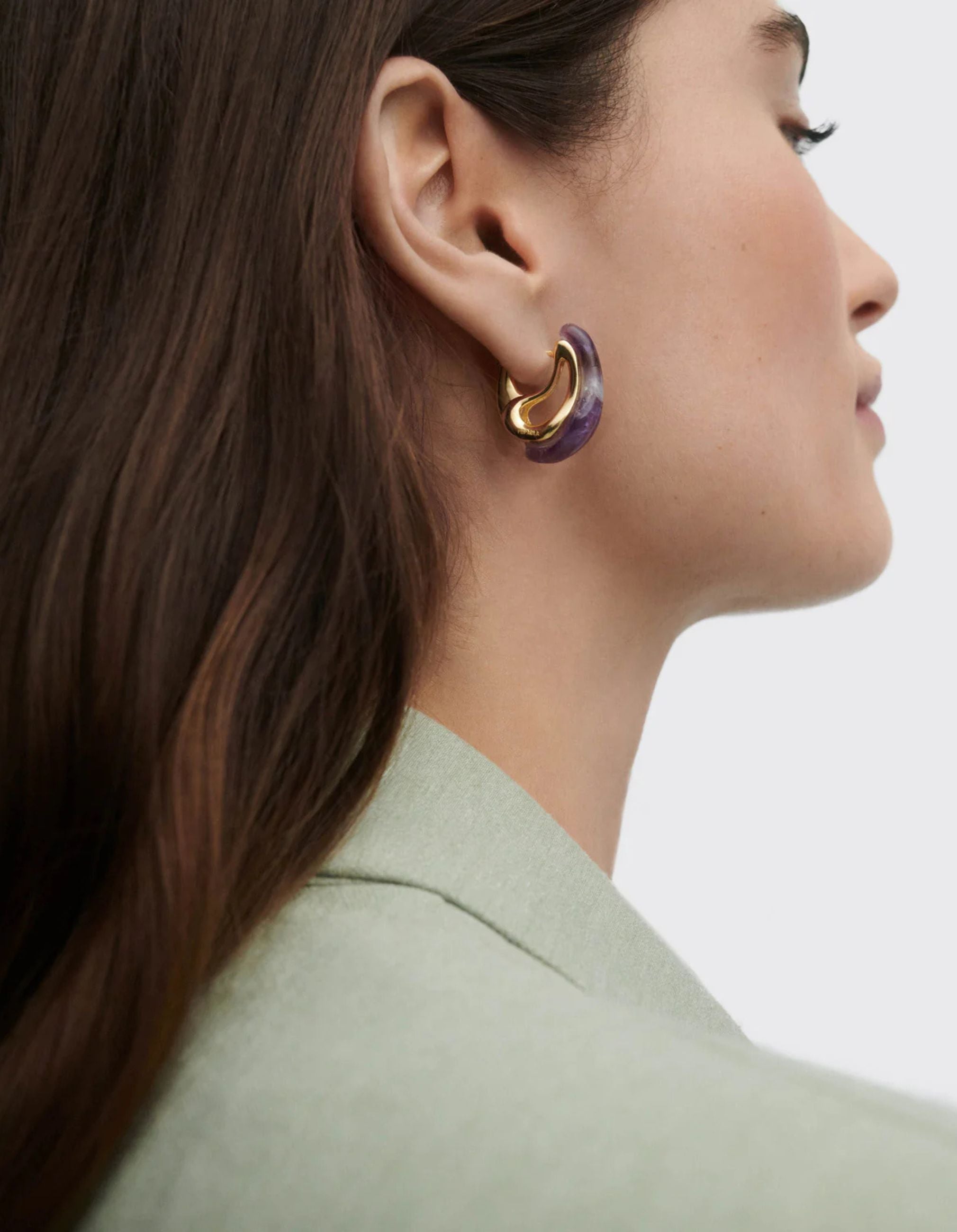 Amethyst Brisa Hoops by PDPaola - At Present Jewelry