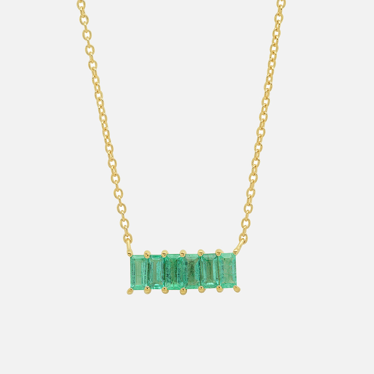 Emerald Baguette Staple Necklace