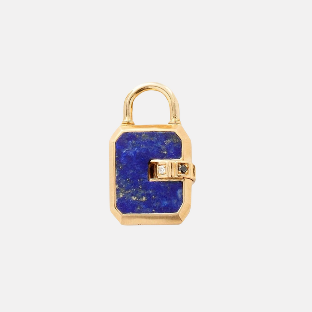Mini Padlock, Lapis by James Banks Design - At Present Jewelry