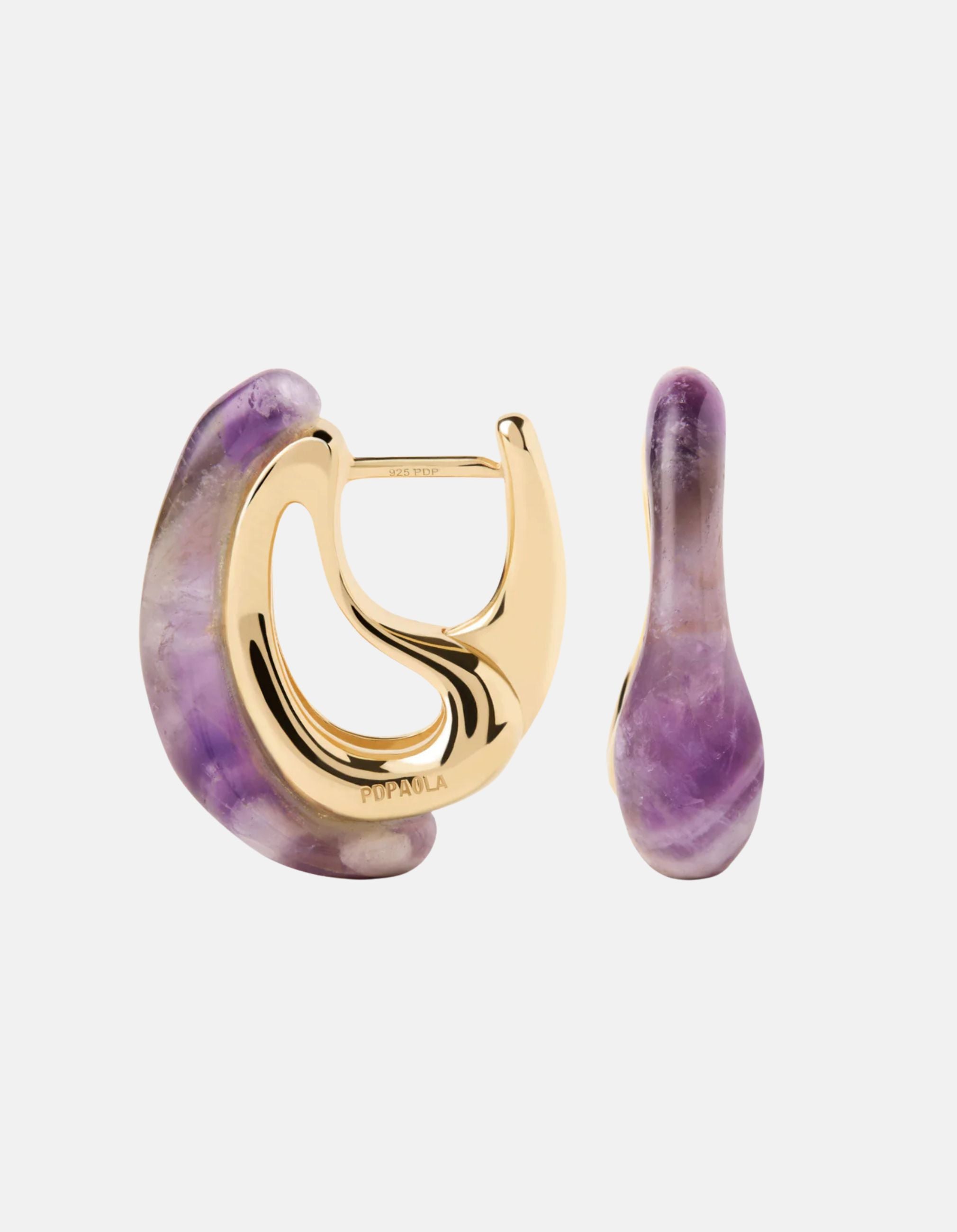 Amethyst Brisa Hoops by PDPaola - At Present Jewelry