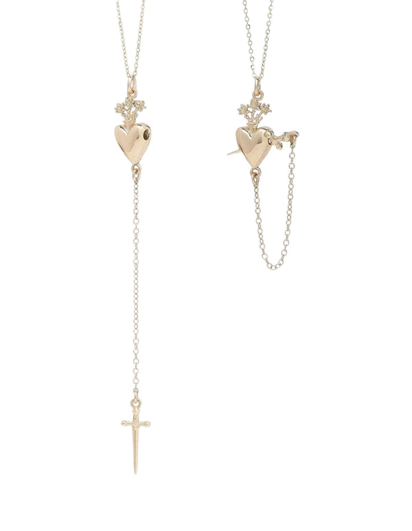 Sacred Heart Drop Pendant by Talon Jewelry - At Present Jewelry