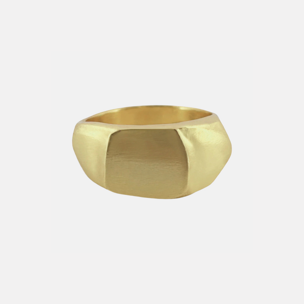 Organic Scraped Signet, Gold by ELIBURCH - At Present Jewelry