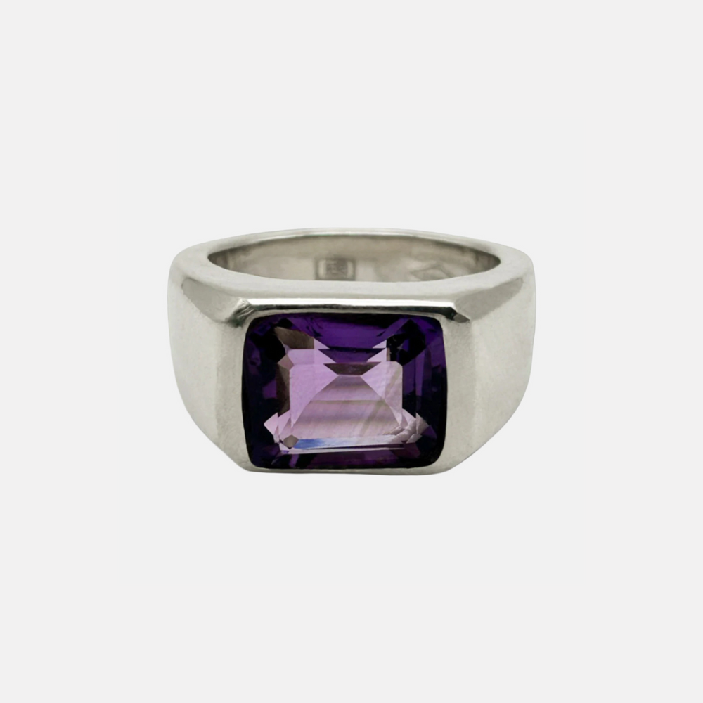 Signet Gypsy Ring, Amethyst by ELIBURCH - At Present Jewelry