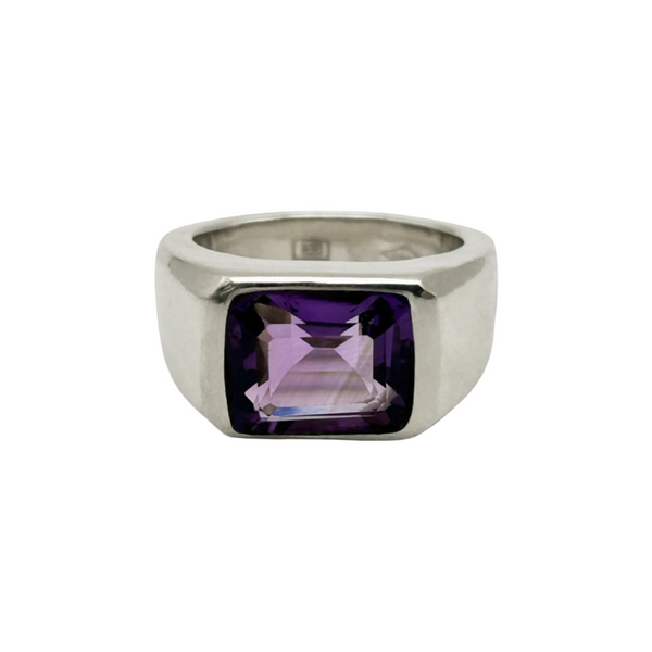 Signet Gypsy Ring, Amethyst by ELIBURCH - At Present Jewelry