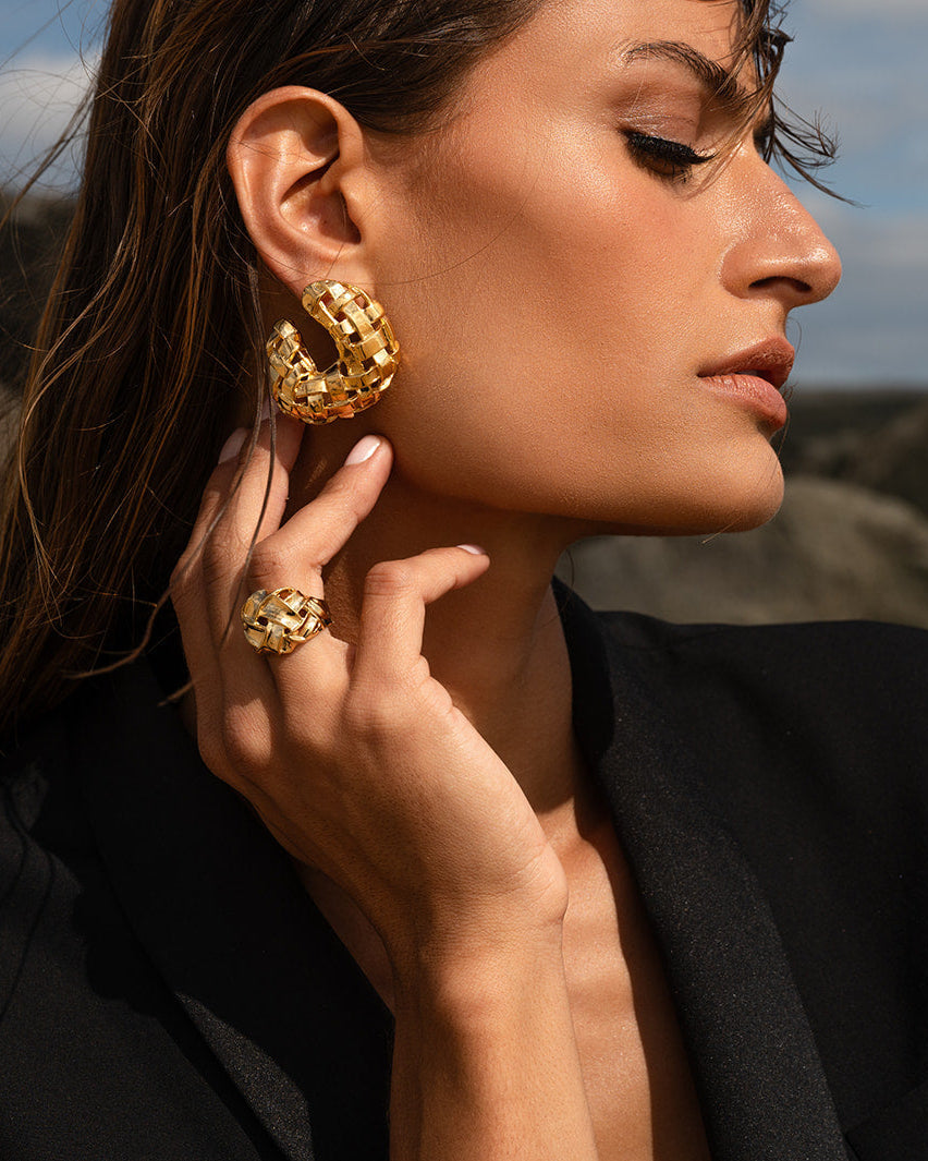 Woven C Earring by Christina Caruso - At Present Jewelry