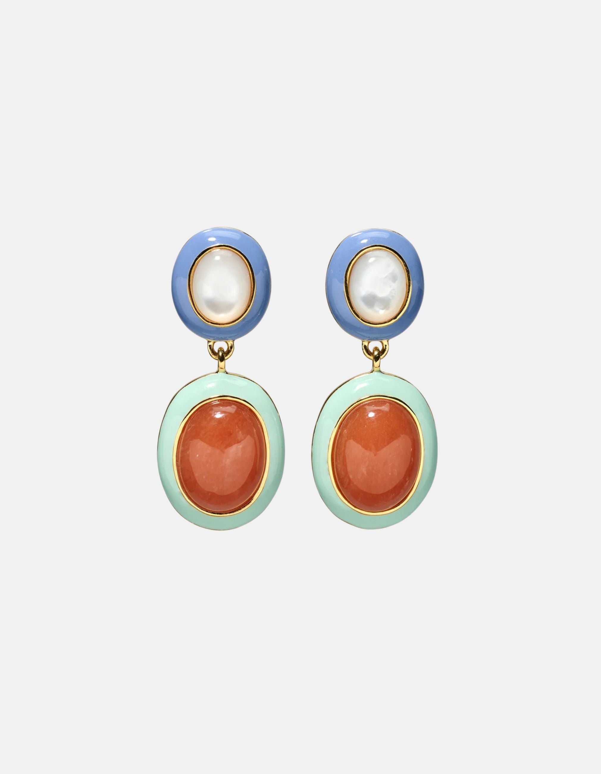 Papaya Earrings in Peach