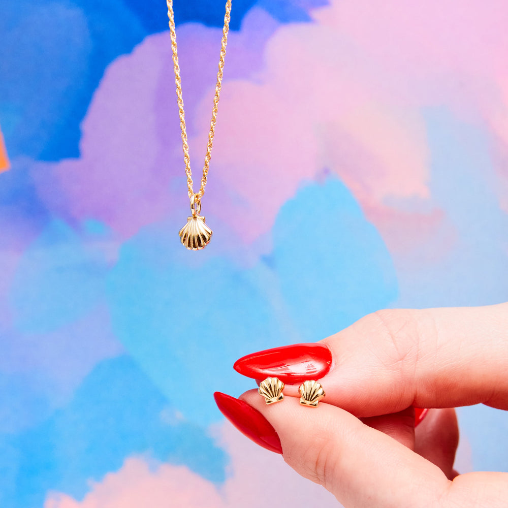 Petite Scallop Shell Studs by Ariel Gordon Jewelry - At Present Jewelry